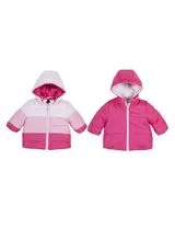Reversible Jacket with Removable Hood for Girls Pink