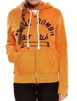 Chaqueta Naranja y Marrón con Cremallera para Mujer