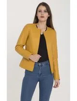 Ladies Yellow Fur Coat