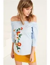 Ladies Embroidered Blue Blouse