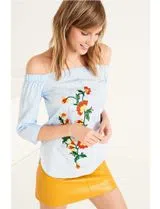 Ladies Embroidered Blue Blouse