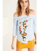Ladies Embroidered Blue Blouse