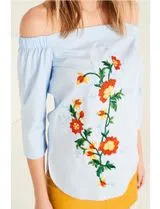 Ladies Embroidered Blue Blouse