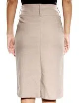 Saia Lápis Senhora Classic Castanho