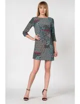 Midi Dress 3/4 Sleeve Multicolored