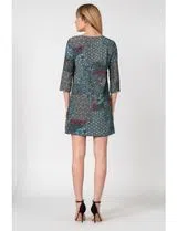 Midi Dress 3/4 Sleeve Multicolored
