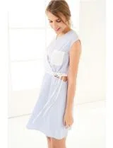 Vestido Curto Azul e Branco
