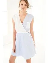 Vestido Curto Azul e Branco