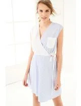 Vestido Curto Azul e Branco