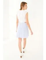 Vestido Curto Azul e Branco