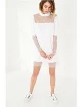 Vestido Curto c/ rede Branco