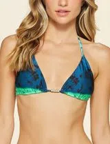 Top Biquíni Cali Life Print Azul