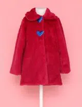 Casaco Fluffy Menina Rosa