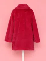 Casaco Fluffy Menina Rosa