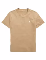 T-Shirt Slim Fit Bege Logotipo Branco