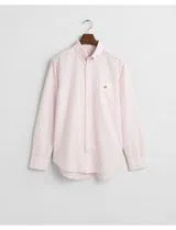 Camisa de manga comprida clássica riscas Rosa
