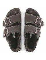 Sandálias Arizona Shearling Suede Mocca Estreito