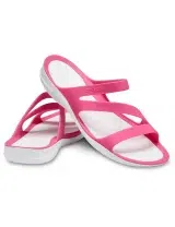 Crocs Swiftwater Sandal W Paradise Pink and White