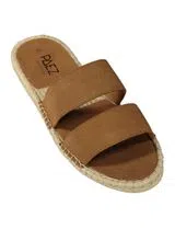 Vegan Suede Camel Strap Sandals