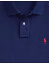 Pólo Slim Fit Azul Marinho Logotipo Vermelho
