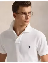 Pólo Slim Fit Branco Logotipo Azul