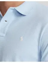 Light Blue Slim Fit Polo with White Logo