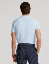 Light Blue Slim Fit Polo with White Logo
