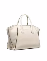 Avril Leather Satchel Cream