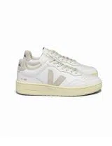 V-90 Extra White-Grey Leather Sneakers