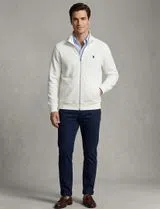 Beige Knit Jacket with Zip