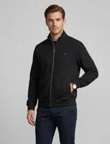 Knitted coat with zip Black