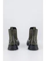 Botins Chelsea de couro Verde Khaki