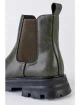 Botins Chelsea de couro Verde Khaki