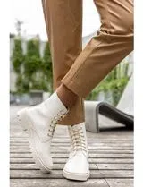 Botins com atacadores Branco