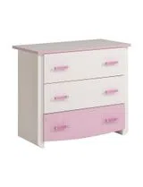 Cómoda Biotiful Branco e Rosa 79x45x45cm