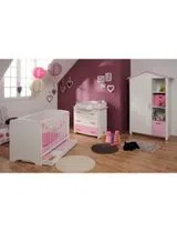 Cómoda Biotiful Branco e Rosa 79x45x45cm