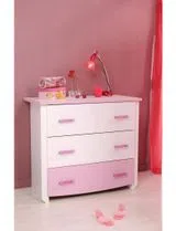 Cómoda Biotiful Branco e Rosa 79x45x45cm