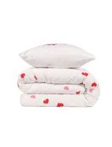 Conjunto de Roupa de Cama Casal 240x220cm com Estampa de Corações