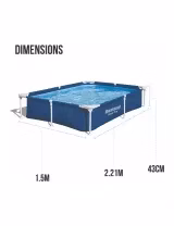 Rectangular Frame Pool 221x150x43cm Blue