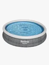 Round Rattan Inflatable Pool 366x76cm Grey