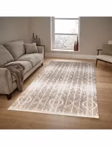 Tapete 100x200cm Castanho e Creme 