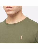 T-Shirt Slim Fit Verde Logotipo Laranja