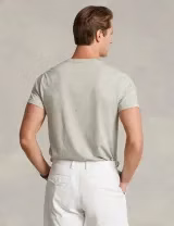 T-Shirt Slim Fit Cinza Logotipo Azul