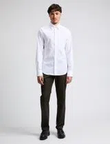 Camisa de manga comprida slim Branco