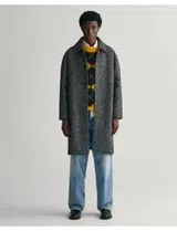 Relaxed Fit Wool Overcoat Black