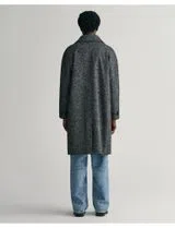 Relaxed Fit Wool Overcoat Black