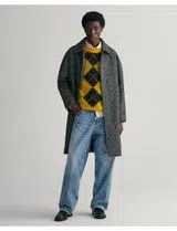 Relaxed Fit Wool Overcoat Black