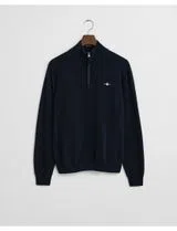 Fine Wool Half-Zip Sweater Blue