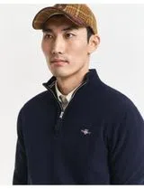 Fine Wool Half-Zip Sweater Blue