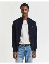 Fine wool cardigan with blue zip